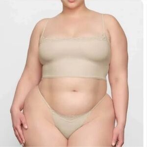 NWT! Skims Fits Everybody Lace Cropped Cami—CLAY—Size 3x